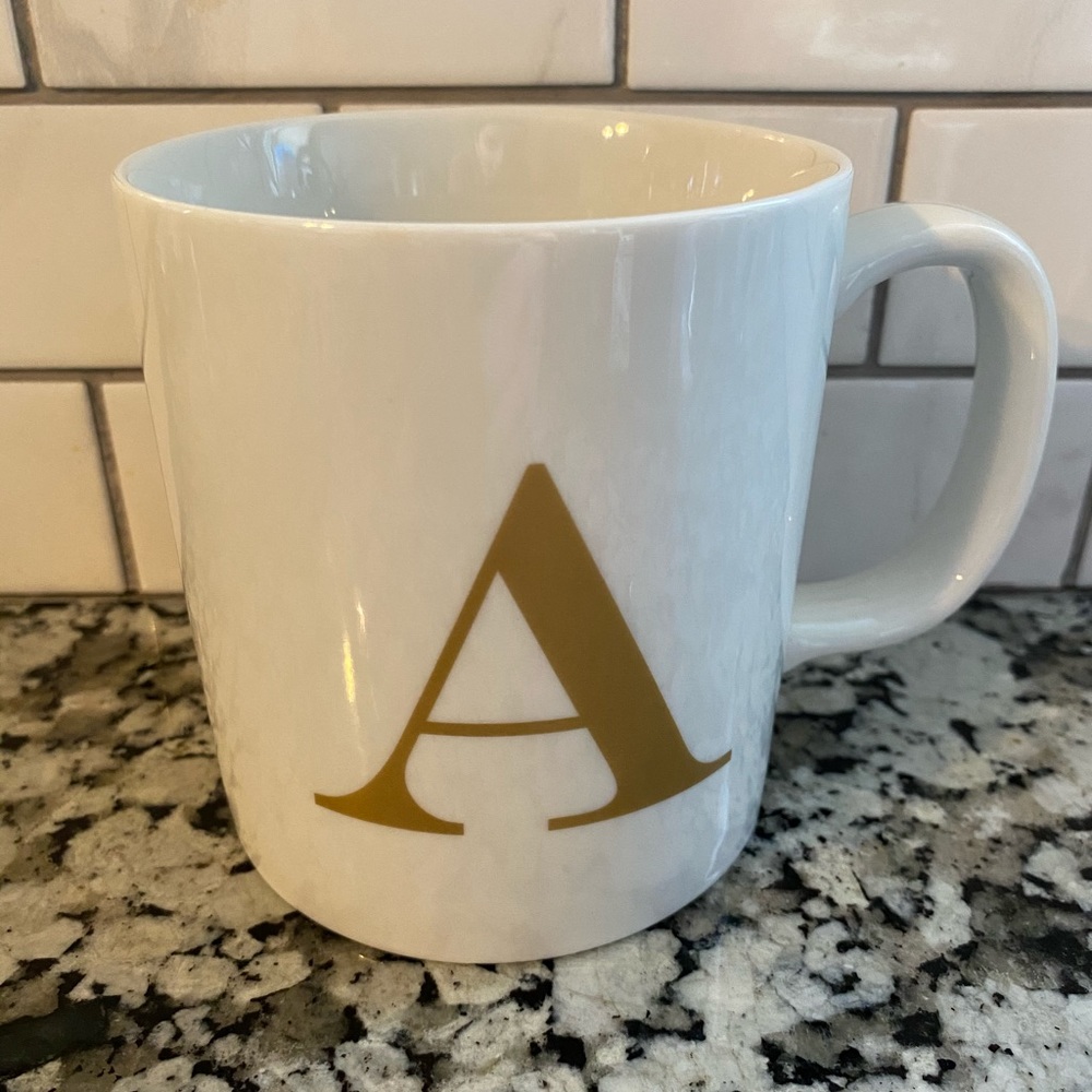 NEW letter “A” mug.